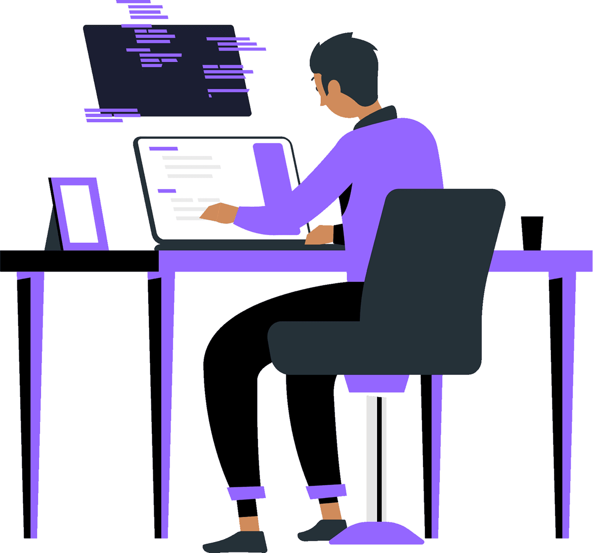 Developer working at desk